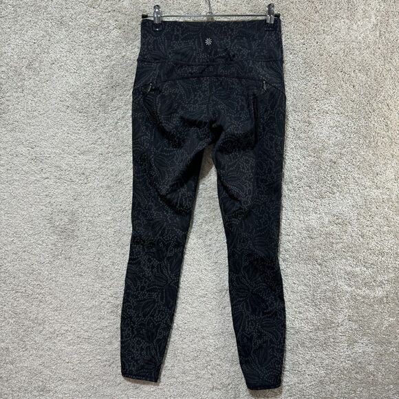 Athleta Contender Reflective 7/8 Tight Womens XXS Black Side Zip Pockets Legging - Picture 13 of 16